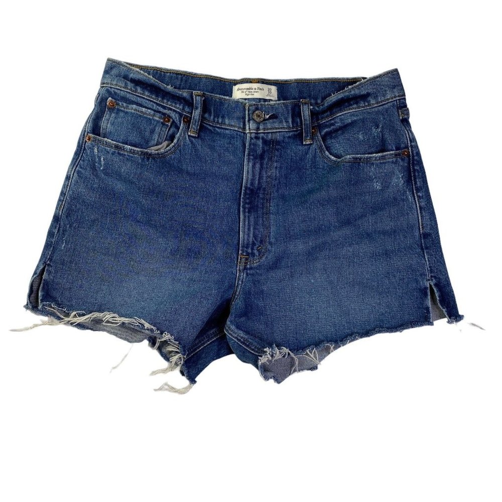 Abercrombie Fitch The 4" Mom High Rise Denim Cut Off Jeans Shorts Size 10/30